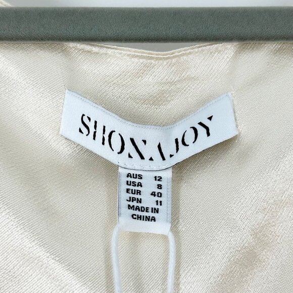 NWT Shona Joy La Lune Plunged Panelled Maxi Dress in Cream - Picture 9 of 13